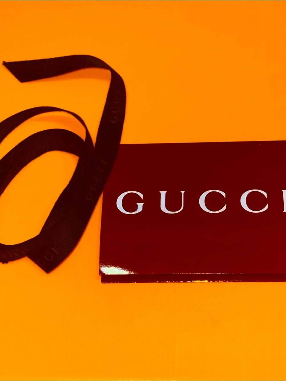 Gucci Black Ribbon 65 Long and Maroon Receipt Card Holder Authentic